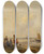 Triptych art skateboard deck of Andreas Schelfhout Rustende Vissers Op Een Strand Bij Helder Weer by Andreas Schelfhout (1787-1870)