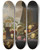 Triptych art skateboard deck of Michiel Simons A Still Life With Grapes Pears A Peach And Roses In A Waanli Kraak Porcelain Bowl With A Roemer And A Halfpeeled Lemon On A Partly Covered Table Top by Michiel Simons (1620-1673)