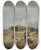 Triptych art skateboard deck of August Von Pettenkofen Biwak Russischer Soldaten by August Von Pettenkofen (1822-1889)