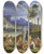 Triptych art skateboard deck of Joseph Anton Koch Landscape With Noah Offering A Sacrifice Of Gratitude_2 by Joseph Anton Koch (1768-1839)
