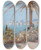 Triptych art skateboard deck of Johann Seits Blick Auf Dubrovnik by Johann Seits (1867-1944)