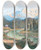 Triptych art skateboard deck of Friedrich Frank A Motif From The Salzburg Country Side by Friedrich Frank (1871-1945)