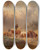 Triptych art skateboard deck of Edmund Mahlknecht Returning Home With An Approaching Storm by Edmund Mahlknecht (1820-1903)
