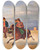 Triptych art skateboard deck of Jrgen Sonne Three Riding Campagnols by Jorgen Sonne (1801-1890)