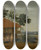 Triptych art skateboard deck of Frans Post Brazilian Landscape With A Workers House by Frans Post (1612-1680)