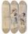 Triptych art skateboard deck of Johann Matthias Ranftl Bauernstube Mit Kachelofen Und Kindern by Johann Matthias Ranftl (1804-1854)