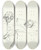 Triptych art skateboard deck of Peter Hansen Lille Pige Lser Hjt For En Syg Kunstnerens Hustru Og Datter by Peter Hansen (1868-1928)