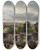 Triptych art skateboard deck of Giuseppe Canella La Barrire De La Rue Royalemontmartre by Giuseppe Canella (1788-1847)