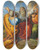 Triptych art skateboard deck of Joseph Von Fhrich The Praying Moses With Aaron And Hur On The Mountain Horeb by Joseph Von Fuhrich (1800-1876)