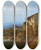 Triptych art skateboard deck of August Piepenhagen Alte Dorfbrcke by August Piepenhagen (1791-1868)
