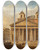 Triptych art skateboard deck of Giacomo Van Lint The Pantheon by Giacomo Van Lint (1723-1790)