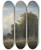 Triptych art skateboard deck of Frederik Hendrik Hendriks Landscape by Frederik Hendrik Hendriks (1808-1865)