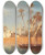 Triptych art skateboard deck of Charles Thodore Frre View Of Boulak Near Cairo Egypt by Charles Theodore Frere (1814-1888)