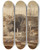Triptych art skateboard deck of Friedrich Salath Swiss Village View by Friedrich Salathe (1793-1860)