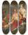 Triptych art skateboard deck of Follower Of Franois Boucher Venus In The Forge Of Vulcan by Follower Of Francois Boucher (1703-1770)