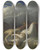 Triptych art skateboard deck of Eugene Roger Ghouls by Eugene Roger (1807-1840)