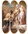 Triptych art skateboard deck of Jean Ii Restout Venus Ordering Arms From Vulcan For Aeneas by Jean II Restout (1692-1768)