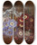 Triptych art skateboard deck of Johan Laurentz Jensen Still Life With Primroses On A Marble Ledge by Johan Laurentz Jensen 2 (1800-1856)