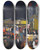 Triptych art skateboard deck of Vilmos Abanovk Figures In A Village Market by Vilmos Aba Novak (1894-1942)