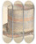 Triptych art skateboard deck of Gilbert Sackerman Bandbox_11 by Gilbert Sackerman (20-)
