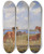 Triptych art skateboard deck of Theodor Philipsen Kalve Ved Stranden by Theodor Philipsen (1840-1920)
