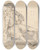 Triptych art skateboard deck of Louis Philippe Boitard Naval Officer Seated Smoking by Louis Philippe Boitard (1734-1760)