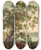 Triptych art skateboard deck of Carlo Labruzzi The Lago Nemi At Twilight With Figures And A Flock Of Goats Resting In The Foreground by Carlo Labruzzi (1748-1817)