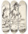 Triptych art skateboard deck of Marcus De Bye Seldriver Der Slr En Hest Fablen Om Slet Og Hesten by Marcus de Bye (1638-1688)