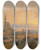 Triptych art skateboard deck of David Roberts Procession Before The Tombs Of The Caliphs Grand Cairo by David Roberts (1796-1864)