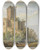 Triptych art skateboard deck of Philipp Jakob Becker Burg Rtteln Bei Lrrach by Philipp Jakob Becker
