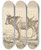 Triptych art skateboard deck of Karel Dujardin En Okse Og Et Sel by Karel Dujardin (1622-1678)