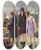 Triptych art skateboard deck of Paul Fischer Tre Unge Damer Kber Friske Fisk P Gammel Strand by Paul Fischer (1860-1934)