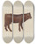 Triptych art skateboard deck of Hester Duany Toy Cow by Hester Duany (1891-1964)