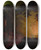 Triptych art skateboard deck of Joseph Wright Of Derby A Cottage On Fire At Night by Joseph Wright Of Derby (1734-1797)