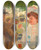 Triptych art skateboard deck of Josef Engelhart Praterszene In Einer Gaststtte by Josef Engelhart (1864-1941)
