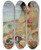 Triptych art skateboard deck of Ignacio Zuloaga Joven Sentada Con Un Perro Seated Woman With Dog by Ignacio Zuloaga (1870-1945)