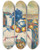 Triptych art skateboard deck of Paul Czanne Still Life With Blue Pot by Paul Cezanne (1839-1906)