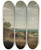 Triptych art skateboard deck of Frans Post Brazilian Village by Frans Post (1612-1680)