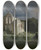Triptych art skateboard deck of Arnold Bcklin Mondscheinlandschaft Mit Ruine Moonlit Landscape by Arnold Bocklin (1827-1901)