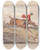 Triptych art skateboard deck of Henry Thomas Alken Hunting Discoveries Discover That Your Girts Are Broken by Henry Thomas Alken (1785-1851)