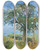 Triptych art skateboard deck of Max Slevogt Fruit Harvest In The Palatinate The Pear Tree by Max Slevogt (1868-1932)