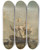 Triptych art skateboard deck of Nicolaas Baur The Navys Frigate Rotterdam On The Maas Off Rotterdam by Nicolaas Baur (1767-1820)