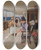 Triptych art skateboard deck of Henri Gervex Yachting In The Archipelago by Henri Gervex (1852-1929)