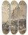 Triptych art skateboard deck of Friedrich August Matthias Gauermann A Ferry On The Knigsee by Friedrich August Matthias Gauermann (1807-1862)
