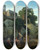 Triptych art skateboard deck of Adrian Ludwig Richter Ariccia Morning by Adrian Ludwig Richter (1803-1884)