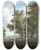 Triptych art skateboard deck of Johann Jacob Dorner A Hilly Landscape With A Traveller Resting Under A Copse Of Oak Trees by Johann Jacob Dorner (1775-1852)
