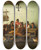 Triptych art skateboard deck of Alexander Antonovich Rizzoni A Party In A Roman Tavern by Alexander Antonovich Rizzoni