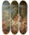 Triptych art skateboard deck of Johann Albrecht Friedrich Rauscher Cupids At Play by Johann Albrecht Friedrich Rauscher (1754-1808)