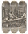 Triptych art skateboard deck of William Hogarth Plate 3 The Idle Prentice At Play In The Church Yard During Divine Service by William Hogarth (1697-1764)