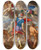 Triptych art skateboard deck of Joachim Wtewael The Battle Between The Gods And The Giants by Joachim Wtewael (1566-1638)